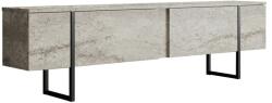 Hanah Home TV Stand Travertine Black Luxe - Travertine, Black