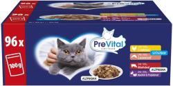 PreVital nedves macskaeledel, macskatáp felnőtt macskáknak alutasakos 96 x 100 g - petguru