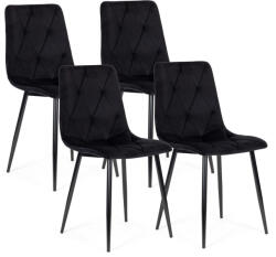 Homelux 4 db-os steppelt bársony étkezőszék fekete (MC47-1_BLACK) - watermarkt