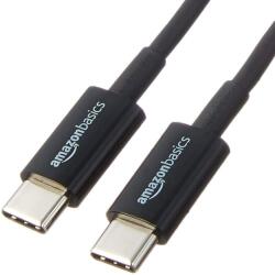 Amazon Basics AmazonBasics USB-C - USB-C 2.0 Kábel, 480 Mbit/s, 0, 9 m, Fekete - iPhone 16/15, iPad, Samsung Galaxy, Laptop Töltőkábel, USB-IF Tanúsított