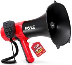 Pyle PMP74VC Bluetooth Megafon Szirénával és Hangváltóval, Mikrofonnal és AUX Csatlakozóval, Fekete-Piros, Gyerekeknek és Szabadtéri Rendezv (PMP74VC)