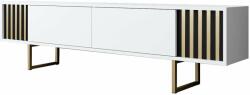 Hanah Home TV Stand White Gold Gold Line - White, Gold