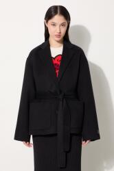 Kenzo gyapjú dzseki Double Face Workwear Jacket - fekete M