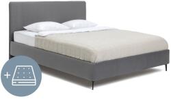 Bonami Сиво тапицирано двойно легло с матрак с решетка 180x200 cm Noira Slim - Bonami Selection (1762720)