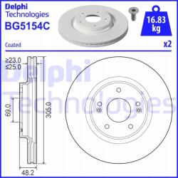 Delphi Féktárcsa BG5154C/DEL