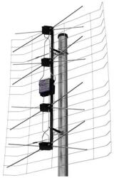  Digitális kültéri lepke TV antenna DVB-T/DVB-T2 erősítő panellel és tápegységgel