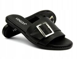 VENEZIA Női Flip-flop Papucs Venezia Mrz 00092 Fekete Lapos Sarkú Valódi Bőr (MRZ00079 BLACK)