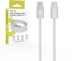 Mobile Origin 60W UltraSlim USB-C to USB-C Cable 1 m CB11 White (MO-USC-CB11-WHT) - pcone
