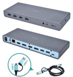 i-tec USB 3.0 / USB-C / Thunderbolt 3 Dual Display dokkoló (CADUAL4KDOCK) (29029)