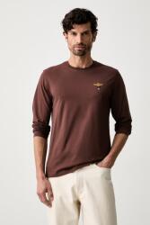 Aeronautica Militare hosszúujjú férfi pamut - barna XXL - answear - 20 990 Ft