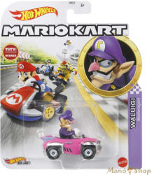 Mattel : Mario Kart : Waluigi kisautó Badwagon gokarttal (GJH54)