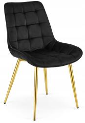  OFERTA Scaun de catifea neagra BERA cu picioare aurii II. calitate
