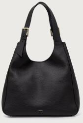 Furla vászontáska női bőr Dora L Tote - fekete Univerzális méret