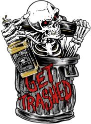 Lethal Threat MINI GET TRASHED SKELETON matrica (60x80 mm) LETHAL THREAT Váz, idomok és járműkiegészítők Matricák és járműdekoráció Egyéb matricák és dekorációs elemek