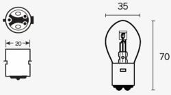 TECNIUM S1 Izzók 12V 25/25W - 10 darab TECNIUM Elektromos alkatrészek Világítás és fényjelzés Izzók Egyéb foglalatú járműizzók