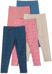 Tchibo - 5 kislány leggings, virágos, kék/rózsaszín