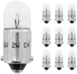 Flösser 6V 2W BA9S szabvány lámpaizzó (10 db/doboz) FLOSSER Elektromos alkatrészek Világítás és fényjelzés Izzók Jelző- és műszerizzók BA9s bajonettzáras izzók