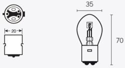 TECNIUM B35 izzó 6V 35/35W - 10 db TECNIUM Elektromos alkatrészek Világítás és fényjelzés Izzók Egyéb foglalatú járműizzók