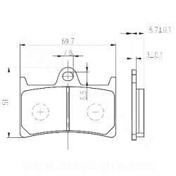 RBMAX Maxiscooter első fékbetét Yamaha 500 TMAX 2008-2011, 530 TMAX 2012-től, 560 T-MAX 2020-tól RBMAX Fékrendszer és alkatrészei Fékbetétek, fékpofák és féktárcsák Tárcsafékbetétek