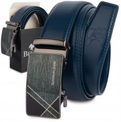Beltimore Férfi bőr Öv casual öltönynadrághoz, automata, sötétkék, Beltimore (A46navy_125)