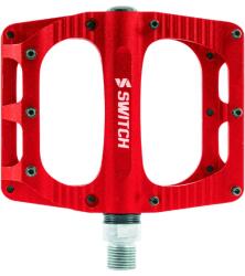 SWITCH Freeride BMX VTT platform pedál, alumínium, CNC, piros, 9/16 menettel, tüskékkel (pár) 100x90 mm SWITCH Egyéb járművek Kerékpározás Kerékpár-alkatrészek Kerékpár-pedálok