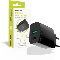 Mobile Origin Incarcator de retea Mobile Origin PD20W Wall Charger MO12, black 1 USB-A + 1 USB-C (FRL-PD20W-MO12-BLK) - pcone