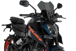 Puig szélvédő KTM 125/390 Duke 2024-2025 (Touring) erősen sötétített Puig Váz, idomok és járműkiegészítők Szélvédők és tartozékaik Szélvédők Motorkerékpár- és robogószélvédők