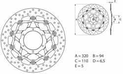 BREMBO Oro lebegő féktárcsa - 78B40877 BREMBO Fékrendszer és alkatrészei Fékbetétek, fékpofák és féktárcsák Féktárcsák