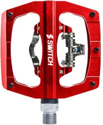 SWITCH Gravel/VTT pedál, lapos, automata vagy standard, alumínium CNC, piros, 90 x 90 mm (Shimano SPD kompatibilis) (pár) SWITCH Egyéb járművek Kerékpározás Kerékpár-alkatrészek Kerékpár-pedálok