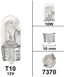 Standard Parts Izzó T10 12V 10W Standard Parts Elektromos alkatrészek Világítás és fényjelzés Izzók Jelző- és műszerizzók W2.1x9.5d/T10 üvegtalpas izzók