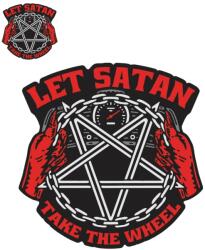 Lethal Threat MINI SATAN TAKE THE WHEEL matrica (60x80 mm) LETHAL THREAT Váz, idomok és járműkiegészítők Matricák és járműdekoráció Egyéb matricák és dekorációs elemek