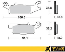 ProX Racing Parts ProX hátsó fékbetét YFM550/700F Grizzly '07-17 (jobb) (EBC FA446R megfelelője) ProX Racing Parts Fékrendszer és alkatrészei Fékbetétek, fékpofák és féktárcsák Tárcsafékbetétek
