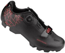 GES MOUNTRACER2 MTB kerékpáros cipő fekete-piros, európai 42-es méret, BOA fűzőrendszerrel és tépőzárral, SPD kompatibilis (pár) GES Egyéb járművek Kerékpározás Kerékpáros ruházat Kerékpáros cipők
