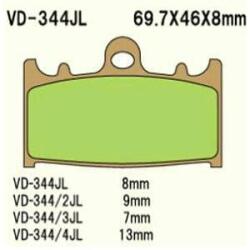Wesrah VD-344JL (FA158HH 715CM55) első fékbetét Wesrah Fékrendszer és alkatrészei Fékbetétek, fékpofák és féktárcsák Tárcsafékbetétek