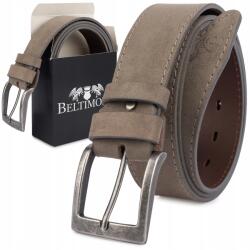 Beltimore Öv férfi velúr bőr 4cm széles klasszikus szürke prémium Beltimore (W48_105)