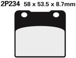 Nissin utcai fémbetétes fékbetétek - 2P-234NS NISSIN Fékrendszer és alkatrészei Fékbetétek, fékpofák és féktárcsák Tárcsafékbetétek