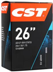 CST (Vélo) CST 26 x 1.5-1.75 kerékpár belső gumi, 48 mm standard szeleppel CST (Vélo) Egyéb járművek Kerékpározás Kerékpár-alkatrészek Kerékpárkerekek és kerékalkatrészek Kerékpár-belső gumik