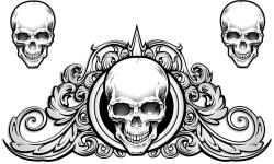 Lethal Threat Skull Swirl matrica (flitteres) (150x260 mm) (LT44005) LETHAL THREAT Váz, idomok és járműkiegészítők Matricák és járműdekoráció Egyéb matricák és dekorációs elemek