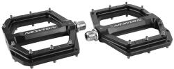 NEWTON BMX/Downhill lapos pedál, alumínium CNC, fekete, csapágyas, 9/16 menet, ezüst cserélhető tüskékkel (pár) 120x108 mm NEWTON Egyéb járművek Kerékpározás Kerékpár-alkatrészek Kerékpár-pedálok