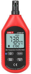 UNI-T Termohigrometru digital Bluetooth UNI-T UT333BT -10 C . . . +60 C cu senzor integrat, cu Certificat de Etalonare Metrologica (085007)