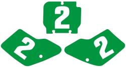 TECNOSEL Lemezmatricák Zöld Kawasaki KX125/250 TECNOSEL Váz, idomok és járműkiegészítők Matricák és járműdekoráció Motocross rajtszámok és rajtszámháttér-matricák