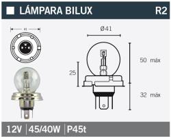 Vparts G40 izzó 12V 15/40W V PARTS Elektromos alkatrészek Világítás és fényjelzés Izzók Egyéb foglalatú járműizzók
