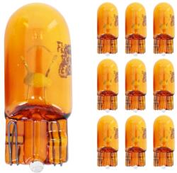 Flösser 12V 5W W5W W2, 1x9, 5D lábú sárga izzó (műszerfal + irányjelző) (10 db/csomag) FLOSSER Elektromos alkatrészek Világítás és fényjelzés Izzók Jelző- és műszerizzók W2.1x9.5d/T10 üvegtalpas izzók