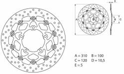 BREMBO Oro Lengőféktárcsa - 78B40864 BREMBO Fékrendszer és alkatrészei Fékbetétek, fékpofák és féktárcsák Féktárcsák