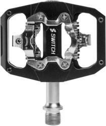 SWITCH Gravel/VTT pedál, lapos, Flip Clip, CNC alumínium, fekete, 85 x 70 mm (Shimano SPD kompatibilis, pár) SWITCH Egyéb járművek Kerékpározás Kerékpár-alkatrészek Kerékpár-pedálok