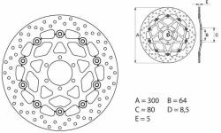 BREMBO Oro Lebegő Féktárcsa - 78B40850 BREMBO Fékrendszer és alkatrészei Fékbetétek, fékpofák és féktárcsák Féktárcsák