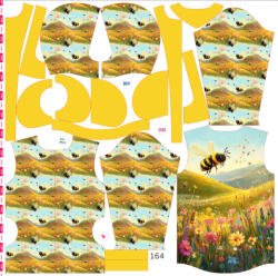 Takoy Szabásmintás panel 164 gyermek softshell kabáthoz mezei méhecske - Tavaszi softshell