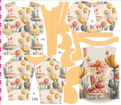 Takoy Szabásmintás panel 146 gyermek softshell kabáthoz Rosa tündér - Tavaszi softshell