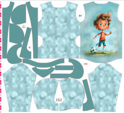Takoy Szabásmintás panel 152 gyermek softshell kabáthoz Tom focista
