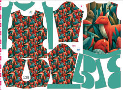 Takoy Szabásmintás panel 128 gyermek softshell kabáthoz Milo róka